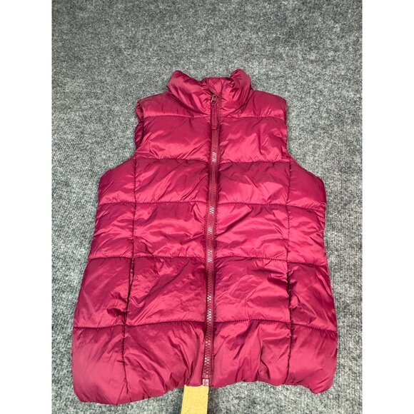Old Navy Kids Puffer Vest Burgundy Size M(8) Poly Shell & Lining - Picture 8 of 10